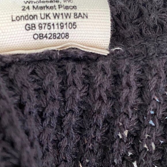 Free People Size Small Charcoal Moonshine Cold Shoulder V-Neck Sweater - Picture 11 of 11